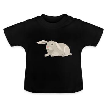 Rabbit rabbit farm rabbit ears rabbits - Baby Organic T-Shirt with Round Neck - black - Front