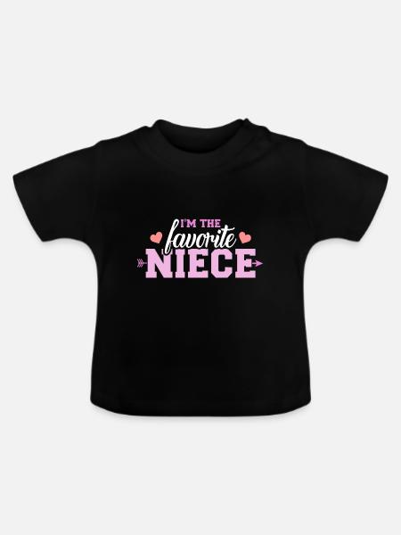 Nichte - Baby Bio-T-Shirt mit Rundhals - Schwarz
