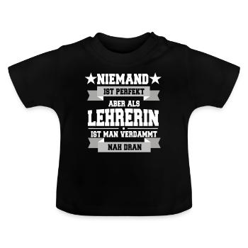 Lehrerin - Baby Bio-T-Shirt mit Rundhals - Schwarz - Vorne
