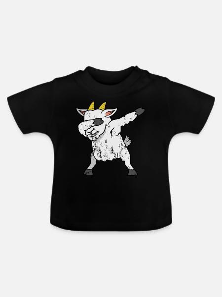 Retro Vintage Grunge Style Dabbing Dab Ziege - Baby Bio-T-Shirt mit Rundhals - Schwarz