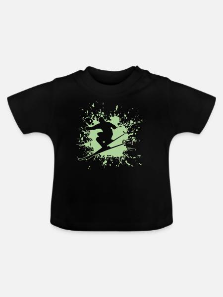 Skiing Ski - Baby Bio-T-Shirt mit Rundhals - Schwarz