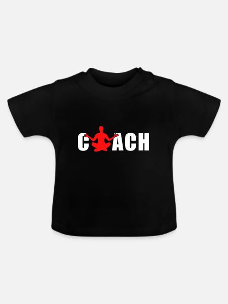 Yoga-Coach - Baby Bio-T-Shirt mit Rundhals - Schwarz