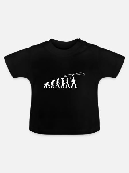 Fliegenfischen - Baby Bio-T-Shirt mit Rundhals - Schwarz