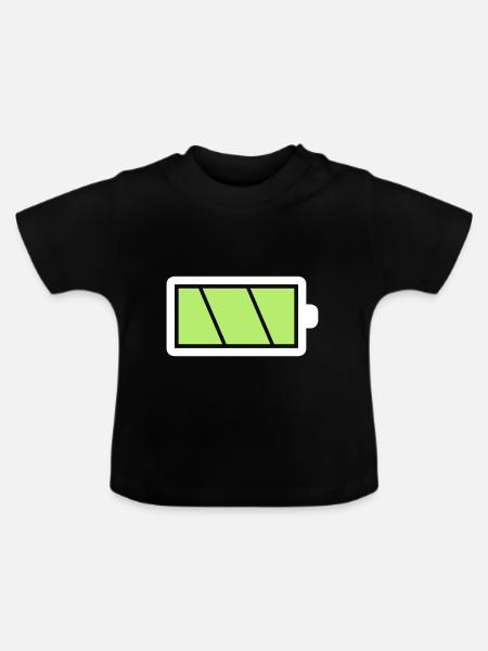 Batterie pleine - T-shirt bio col rond Bébé - noir