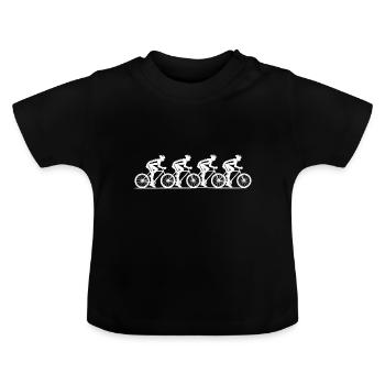 Bike Bike Bike Bike Bike Bike Bike - Baby Organic T-Shirt with Round Neck - black - Front
