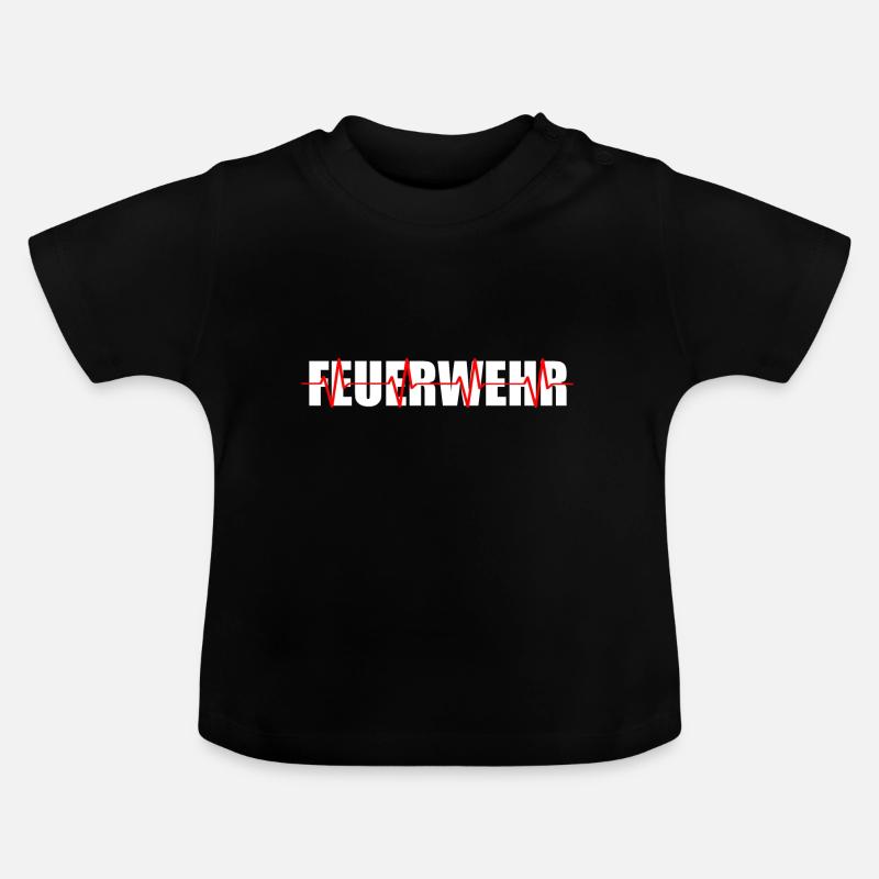 Pompiers - T-shirt bio col rond Bébé - noir