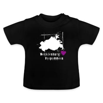 Mecklembourg Poméranie occidentale - T-shirt bio col rond Bébé - noir - Devant