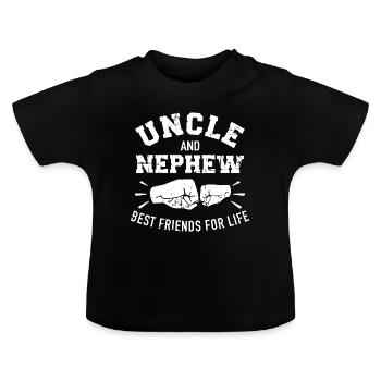 onkel - Økologisk T-shirt til baby, rund hals - sort - Foran