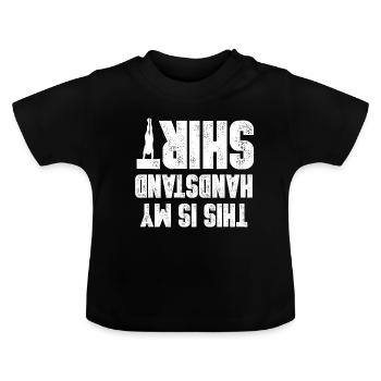 Appui renversé, yoga chaud, cadeau, idée, chemise, t-shirt - T-shirt bio col rond Bébé - noir - Devant