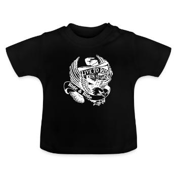 Leben Fahren Motorrad Fahrer - Baby Bio-T-Shirt mit Rundhals - Schwarz - Vorne
