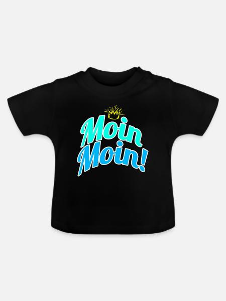 Moin Moin! - Baby Bio-T-Shirt mit Rundhals - Schwarz