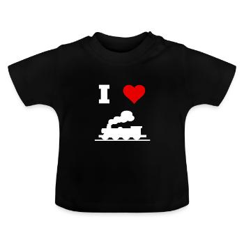 J'adore tourner !! - T-shirt bio col rond Bébé - noir - Devant