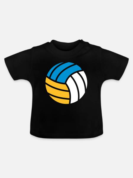 Beachvolleyball - Baby Bio-T-Shirt mit Rundhals - Schwarz