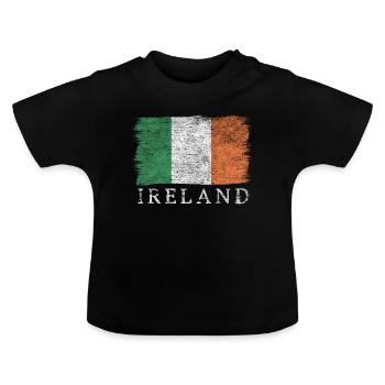 Irlande Drapeau irlandais Drapeau irlandais - T-shirt bio col rond Bébé - noir - Devant