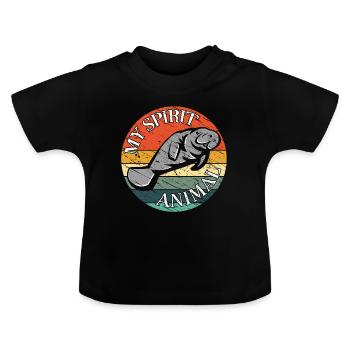 Seekühe mein Spirit. Vintage Seekuh Design - Baby Bio-T-Shirt mit Rundhals - Schwarz - Vorne