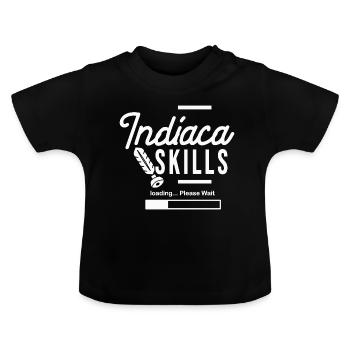 Indiaca Skills für Indiaca Spieler - Baby Bio-T-Shirt mit Rundhals - Schwarz - Vorne