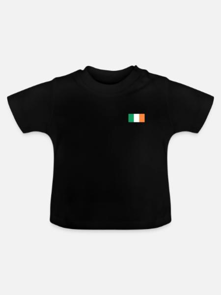 Irische Flagge - Baby Bio-T-Shirt mit Rundhals - Schwarz