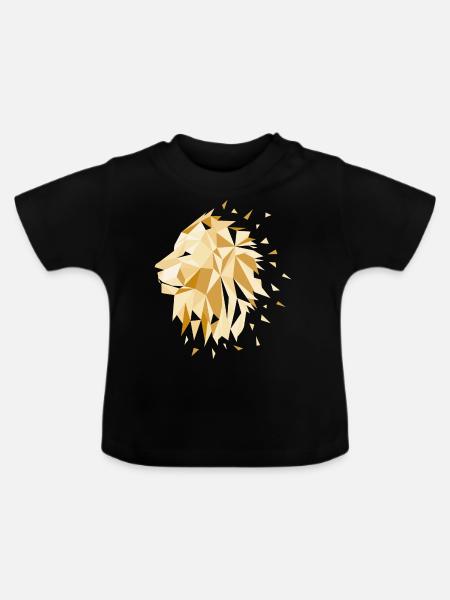 Löwe - Baby Bio-T-Shirt mit Rundhals - Schwarz