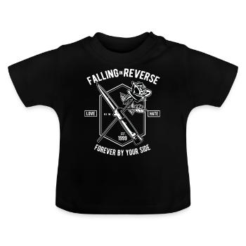 TOMBER INVERSE - amour-haine Design Chemise de relation - T-shirt bio col rond Bébé - noir - Devant