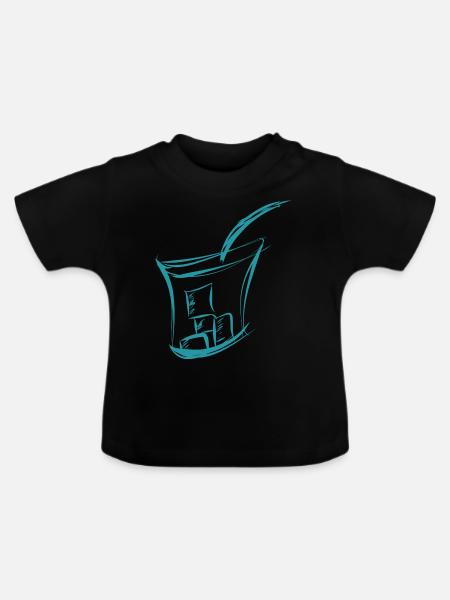 Drink Eiswuerfel Sommer - Baby Bio-T-Shirt mit Rundhals - Schwarz