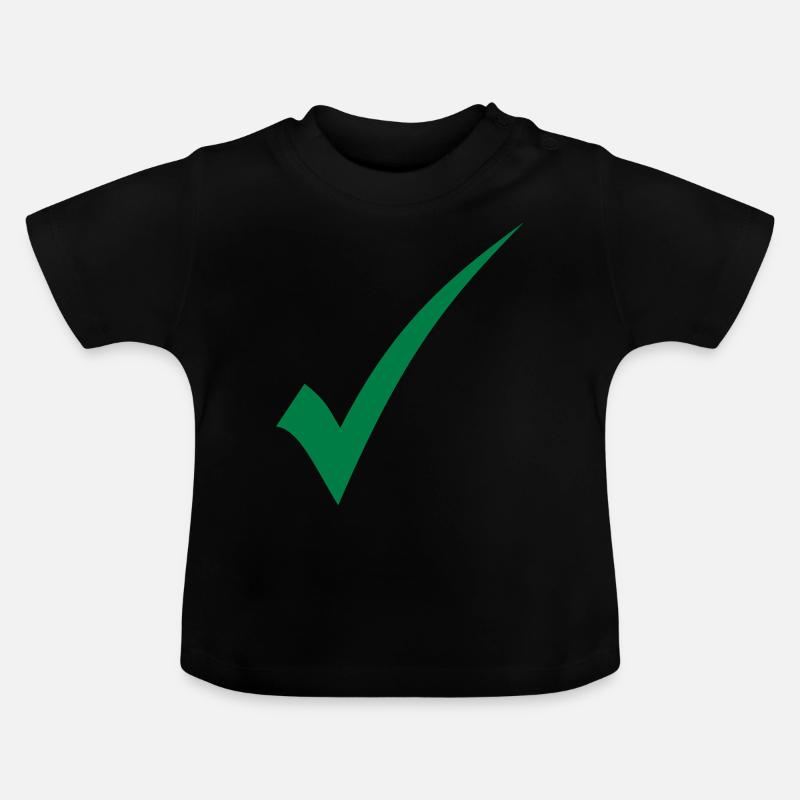 Vérification du crochet vert - T-shirt bio col rond Bébé - noir