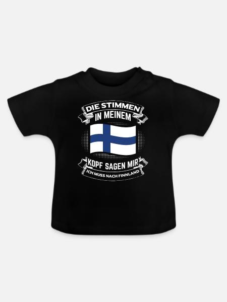 Ich muss nach Finnland! Helsinki Museen Skigebiete - Baby Bio-T-Shirt mit Rundhals - Schwarz