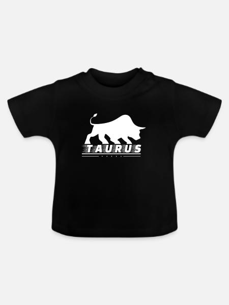 Taurus Stier Bulle - Baby Bio-T-Shirt mit Rundhals - Schwarz