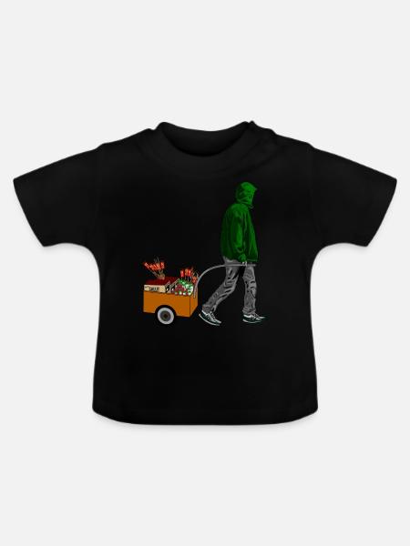 Pyro Pyrotechnik Feuerwerk - Baby Bio-T-Shirt mit Rundhals - Schwarz
