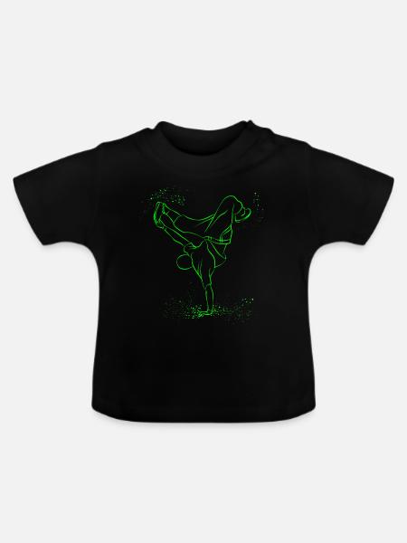 Breakdance - Baby Bio-T-Shirt mit Rundhals - Schwarz