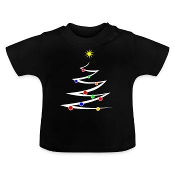 Weihnachten Christkind Tanne xmas - Baby Bio-T-Shirt mit Rundhals - Schwarz - Vorne