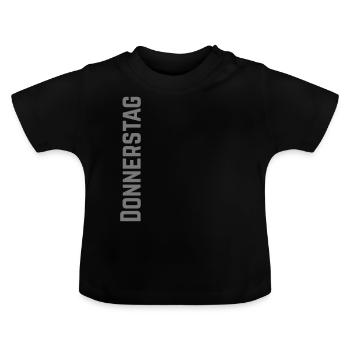 Jeudi en semaine comme texte - T-shirt bio col rond Bébé - noir - Devant