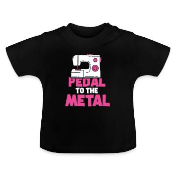 SEWING: Pedal to the Metal - Baby Organic T-Shirt with Round Neck - black - Front