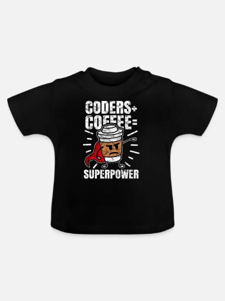 Programmierer Kaffee Nerd geek - Baby Bio-T-Shirt mit Rundhals - Schwarz