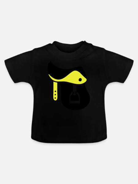sattel_02 - Baby Bio-T-Shirt mit Rundhals - Schwarz