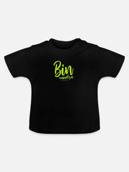 Bin wandern Wanderer Berge - Baby Bio-T-Shirt mit Rundhals - Schwarz