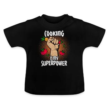 cuisinier - T-shirt bio col rond Bébé - noir - Devant