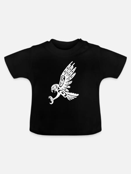 Totemfalke weiß - Baby Bio-T-Shirt mit Rundhals - Schwarz