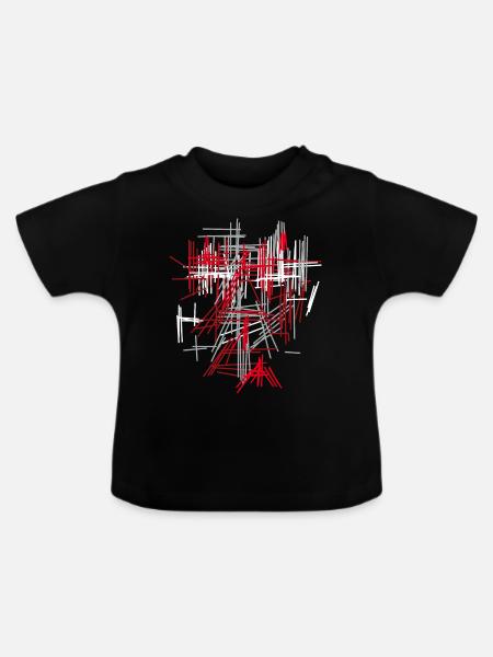 abstrait - T-shirt bio col rond Bébé - noir