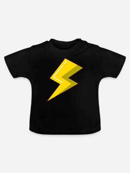 Blitz Comic Schnell - Baby Bio-T-Shirt mit Rundhals - Schwarz
