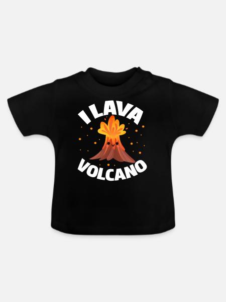 I Lava Volcano - Baby Bio-T-Shirt mit Rundhals - Schwarz