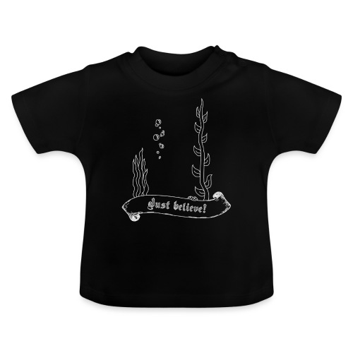 Just believe (Unsichtbarer Fisch) - Weiß - Baby Bio-T-Shirt mit Rundhals