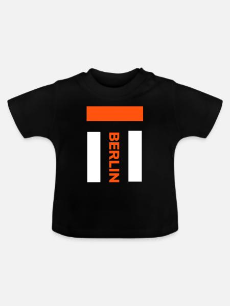 Berlin T-Shirt Berlin Hoodie Kreuzberg Tempelhof - Baby Bio-T-Shirt mit Rundhals - Schwarz