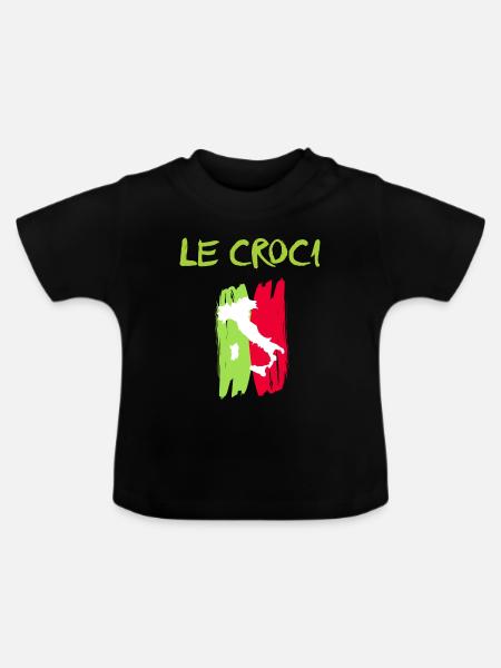 Le Croci Bologna - Baby Bio-T-Shirt mit Rundhals - Schwarz