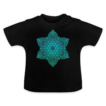 Mandala - Baby Bio-T-Shirt mit Rundhals - Schwarz - Vorne