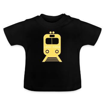 Aller - back: Lyon - Paris and back (Ferophil) - Baby Organic T-Shirt with Round Neck - black - Front