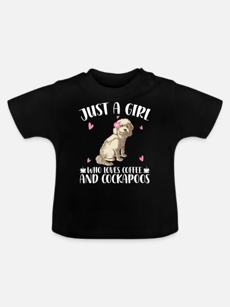 Cockapoo Mädchen - Baby Bio-T-Shirt mit Rundhals - Schwarz