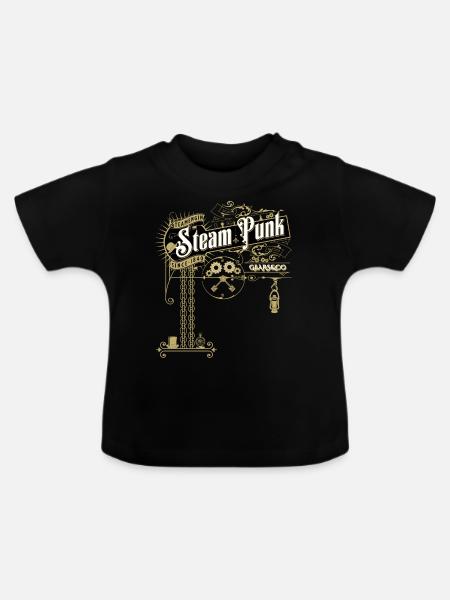 Viktorianisches Steampunk Design - Baby Bio-T-Shirt mit Rundhals - Schwarz