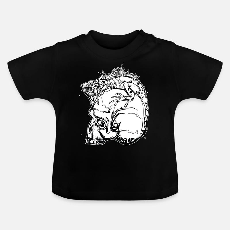 Iguane exotique // Crâne // noir - T-shirt bio col rond Bébé - noir