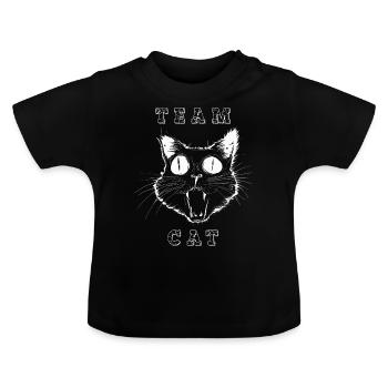crazy cat TEAM - Baby Bio-T-Shirt mit Rundhals - Schwarz - Vorne