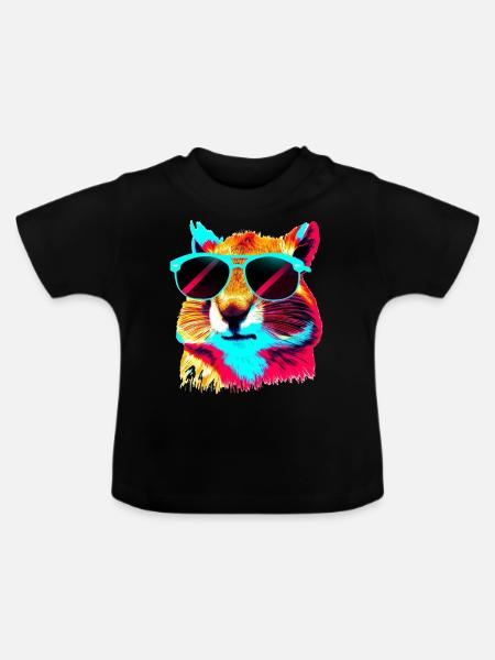 hamster cool - Baby Bio-T-Shirt mit Rundhals - Schwarz